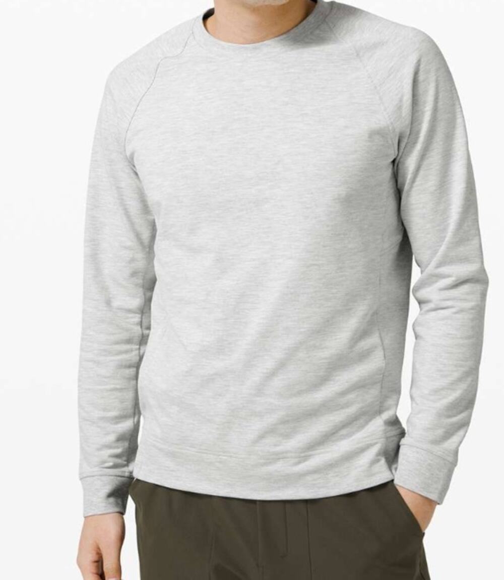 462- Lululemon x LA CLIPPERS City Sweat Crew Heathered  / Sea Salt Sz S